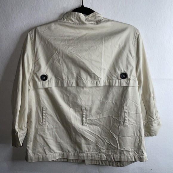 Vertigo Paris Womens Cropped Blazer Jacket Size XL Tan Creme  Button Front Lined - Picture 10 of 10